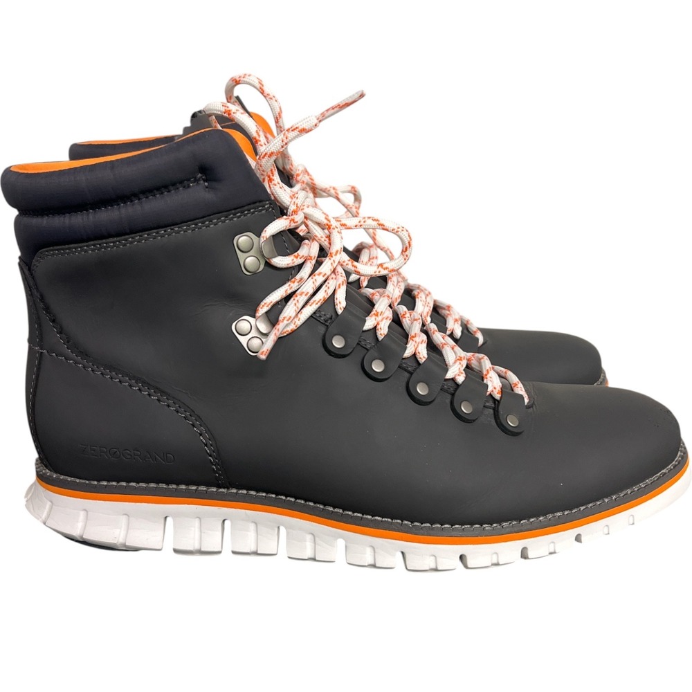 Cole Haan Zerogrand Waterproof Hiker Boots Mens 10.5 M Grey Orange C31627